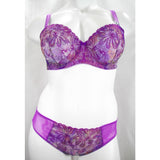 Paramour 115009 Ellie Demi Unlined Semi Sheer Lace Underwire Bra 34C Dewberry Floral - Better Bath and Beauty
