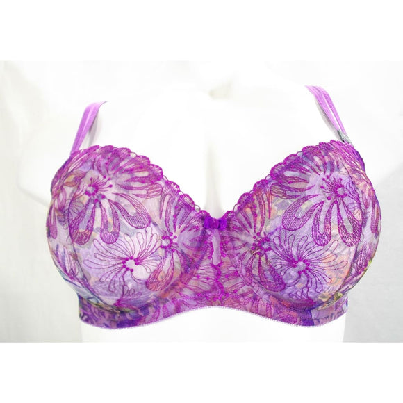 Paramour 115009 Ellie Demi Unlined Semi Sheer Lace Underwire Bra 40C Dewberry Floral - Better Bath and Beauty