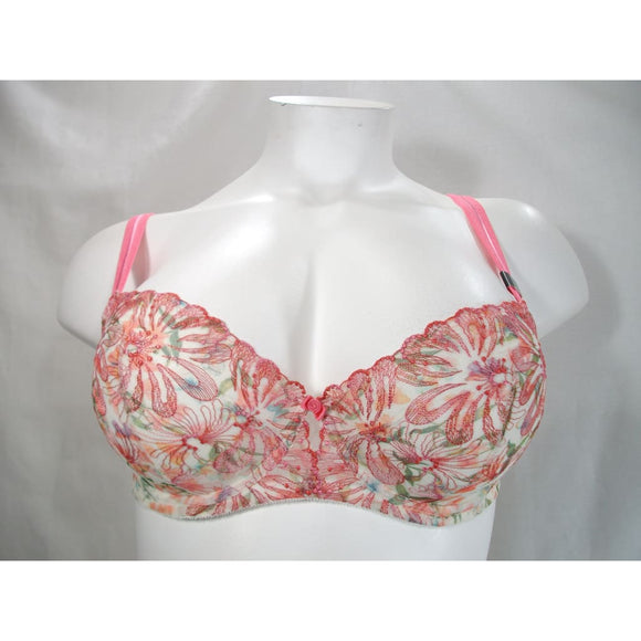 Paramour 115009 Ellie Demi Unlined Semi Sheer Lace Underwire Bra 40D Pink Floral NWT - Better Bath and Beauty