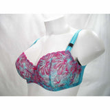 Paramour 115009 Ellie Demi Unlined Semi Sheer Lace Underwire Bra 40DDD Blue Botanical - Better Bath and Beauty