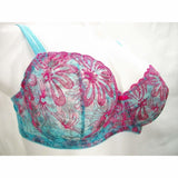 Paramour 115009 Ellie Demi Unlined Semi Sheer Lace Underwire Bra 40G Blue Botanical - Better Bath and Beauty