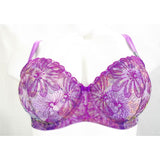 Paramour 115009 Ellie Demi Unlined Semi Sheer Lace Underwire Bra 42D Dewberry Floral NWT - Better Bath and Beauty