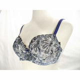 Paramour 115009 Ellie Demi Unlined Semi Sheer Lace UW 32C Bra Blue Ribbon Blossoms - Better Bath and Beauty