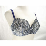 Paramour 115009 Ellie Demi Unlined Semi Sheer Lace UW Bra 32DD Blue Ribbon Blossoms - Better Bath and Beauty