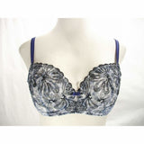 Paramour 115009 Ellie Demi Unlined Semi Sheer Lace UW Bra 34D Blue Ribbon Blossoms - Better Bath and Beauty