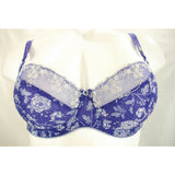 Paramour 115702 Felina Sweet Revenge Full Busted UW Bra 40D Blue Floral NWT - Better Bath and Beauty