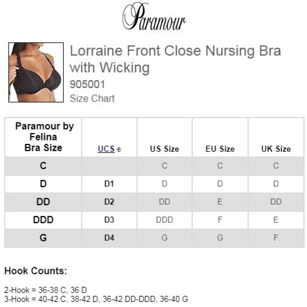 Paramour 905001 by Felina Lorraine Front Close Nursing Bra