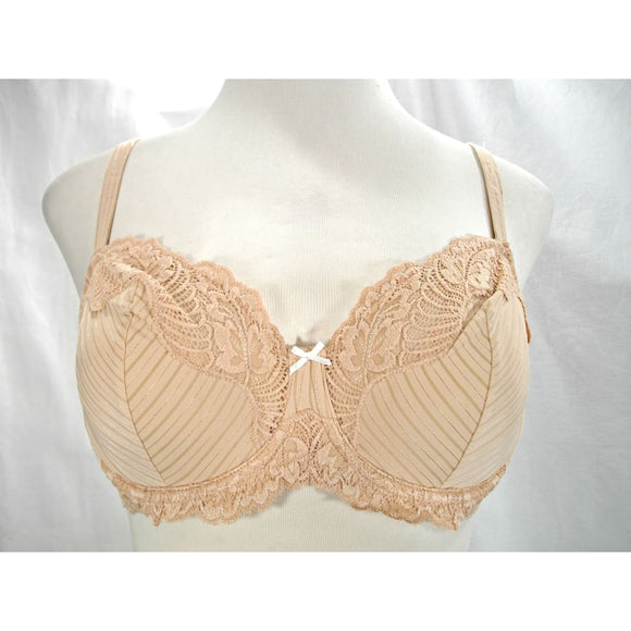 Paramour by Felina 115353 Stripe Delight Full Figure Underwire Bra 32DD Fawn NWT - Better Bath and Beauty
