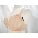 Paramour by Felina 115353 Stripe Delight Full Figure Underwire Bra 34C Fawn NWT - Better Bath and Beauty