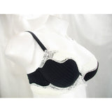 Paramour by Felina 115353 Stripe Delight Full Figure Underwire Bra 34DD Black & Ivory NWT - Better Bath and Beauty