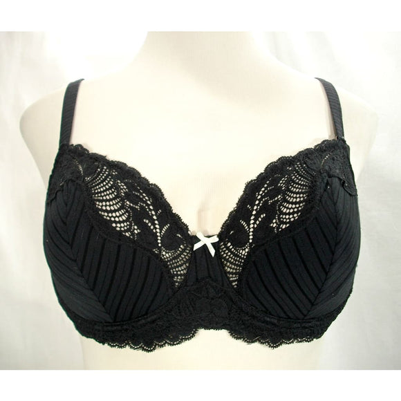 Paramour by Felina 115353 Stripe Delight Full Figure Underwire Bra 34DD Black NWT - Better Bath and Beauty
