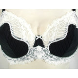 Paramour by Felina 115353 Stripe Delight Full Figure Underwire Bra 36C Black & Ivory NWT - Better Bath and Beauty