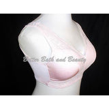 Rhonda Shear Satin & Lace Lined Divided Cup Wire Free Bra LARGE Pink - Better Bath and Beauty