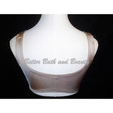 Rhonda Shear Satin & Lace Lined Divided Cup Wire Free Bra LARGE Taupe Toffee - Better Bath and Beauty