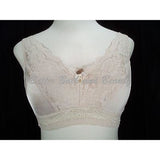 Rhonda Shear Satin & Lace Lined Divided Cup Wire Free Bra MEDIUM Nude - Better Bath and Beauty