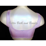 Rhonda Shear Satin & Lace Lined Divided Cup Wire Free Bra XL X-Large Purple - Better Bath and Beauty