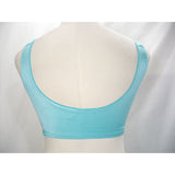 Rhonda Shear Satin & Lace Padded Divided Cup Wire Free Bra SMALL Aqua Blue - Better Bath and Beauty