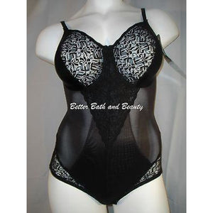 Sears Slim Shape Lace Trimmed Satin Underwire Full Body Briefer 36D Black NWT - Better Bath and Beauty