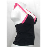 Tropical Escape Halter Tankini Swim Suit Top Size 8 Black Onyx & Pink NWT - Better Bath and Beauty
