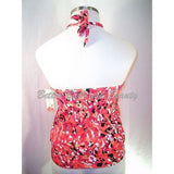 Tropical Escape Oasis Ring Blouson Swim Suit Tankini Top 12 Tomato Red Print NWT - Better Bath and Beauty