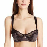 Unveiled by Felina 110059 Entre-Doux Unlined UW Bra 38D Black & Gray - Better Bath and Beauty