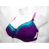 Unveiled by Felina 110059 Entre-Doux Unlined UW Bra 38DDD Majesty Purple & Jade - Better Bath and Beauty