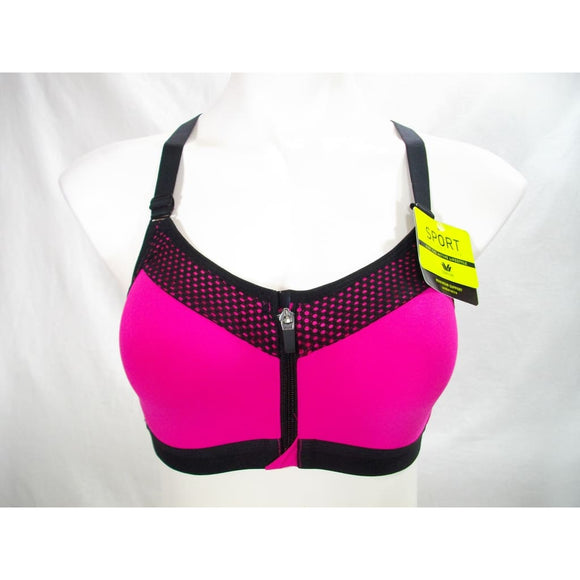Wacoal 853222 Zip Front Underwire Sports Bra 30D Pink & Black NWT - Better Bath and Beauty