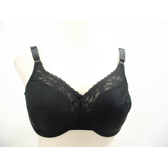 Warner's 1256 No Exaggeration Lace Trim Divided Cup Underwire Bra 36D Black - Better Bath and Beauty