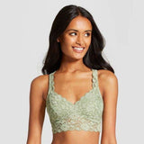 Xhilaration Lace Crossback Wire Free Bra Bralette XL X-LARGE Pioneer Sage Green - Better Bath and Beauty