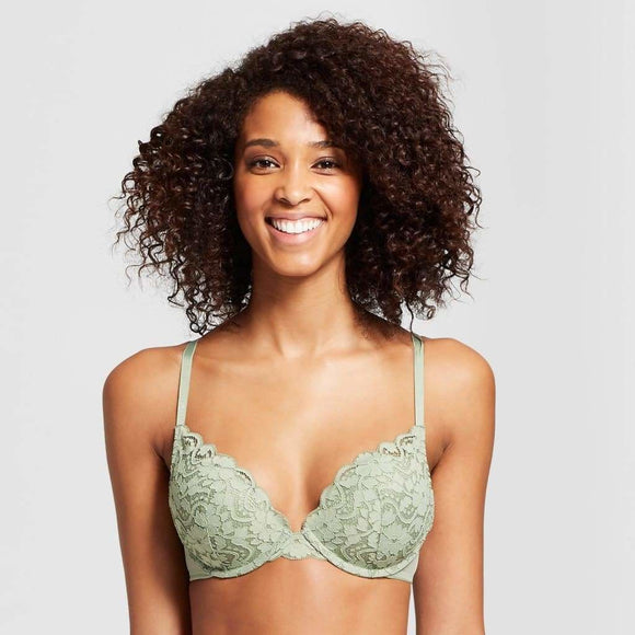 Cacique Lightly Lined French Balconette Bra Strappy UW Womens