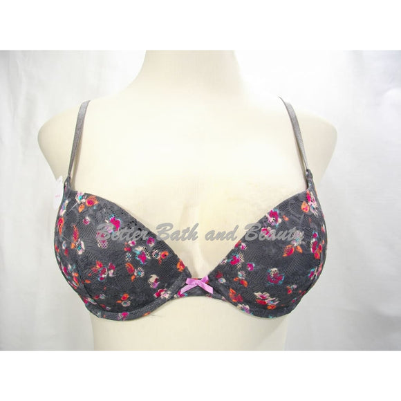 Xhilaration T-Shirt Push-Up Underwire Bra 32AA Gray Floral Ditsy NWT - Better Bath and Beauty