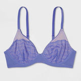 Xhilaration Unlined T-Shirt Lace Underwire Bra 32B Violet Storm - Better Bath and Beauty
