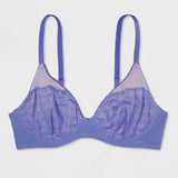 Xhilaration Unlined T-Shirt Lace Underwire Bra 34A Violet Storm - Better Bath and Beauty