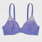Xhilaration Unlined T-Shirt Lace Underwire Bra 34B Violet Storm - Better Bath and Beauty