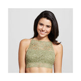 Xhilaration Wire Free High Neck T-Back Lace Bra Bralette XS X-SMALL Tanglewood Green - Better Bath and Beauty