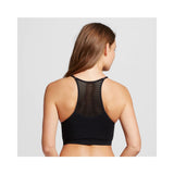Xhilaration Wire Free High Neck with Mesh Bra Bralette XS X-SMALL Black NWT - Better Bath and Beauty