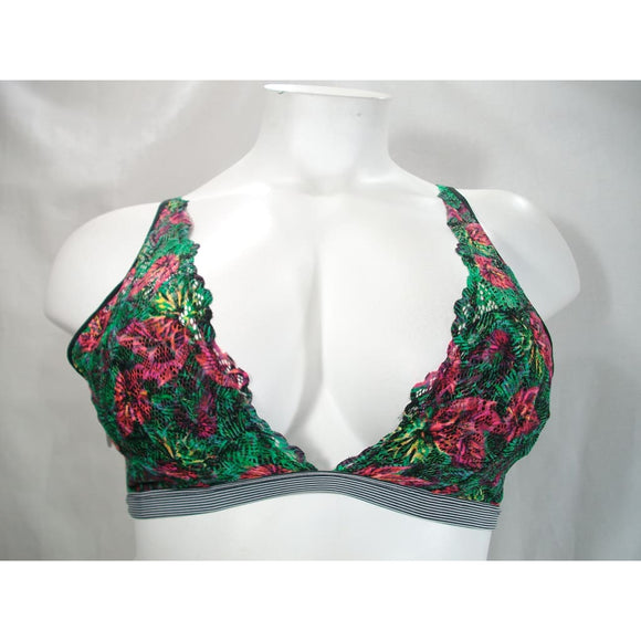 Xhilaration Wire Free Lace Plunge Bra Bralette LARGE Tropical Print NWT - Better Bath and Beauty